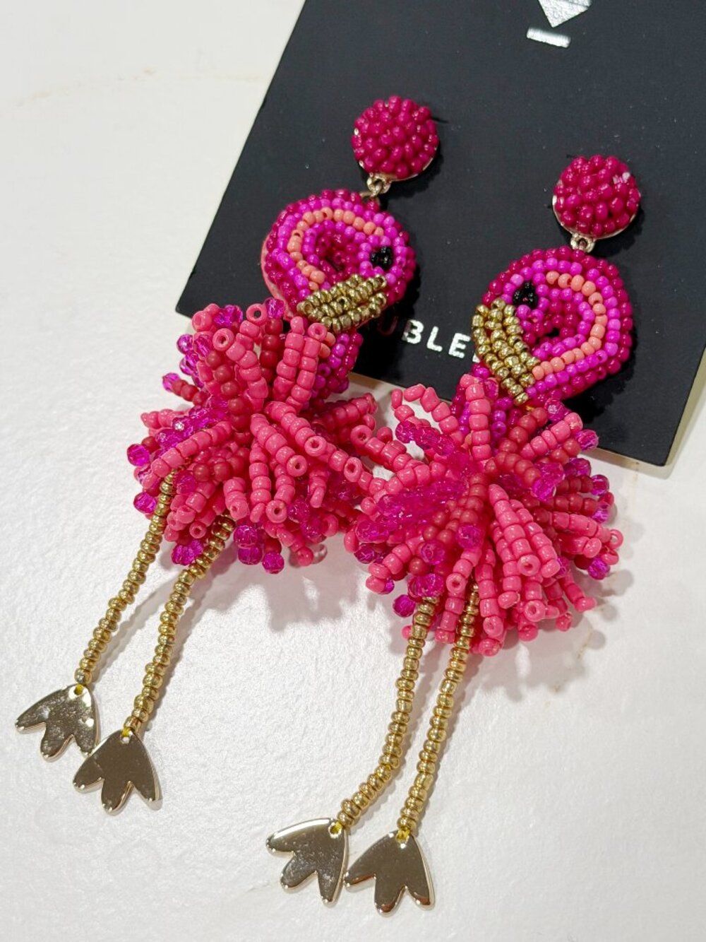 BaubleBar Beaded Flamingo Drop Earrings